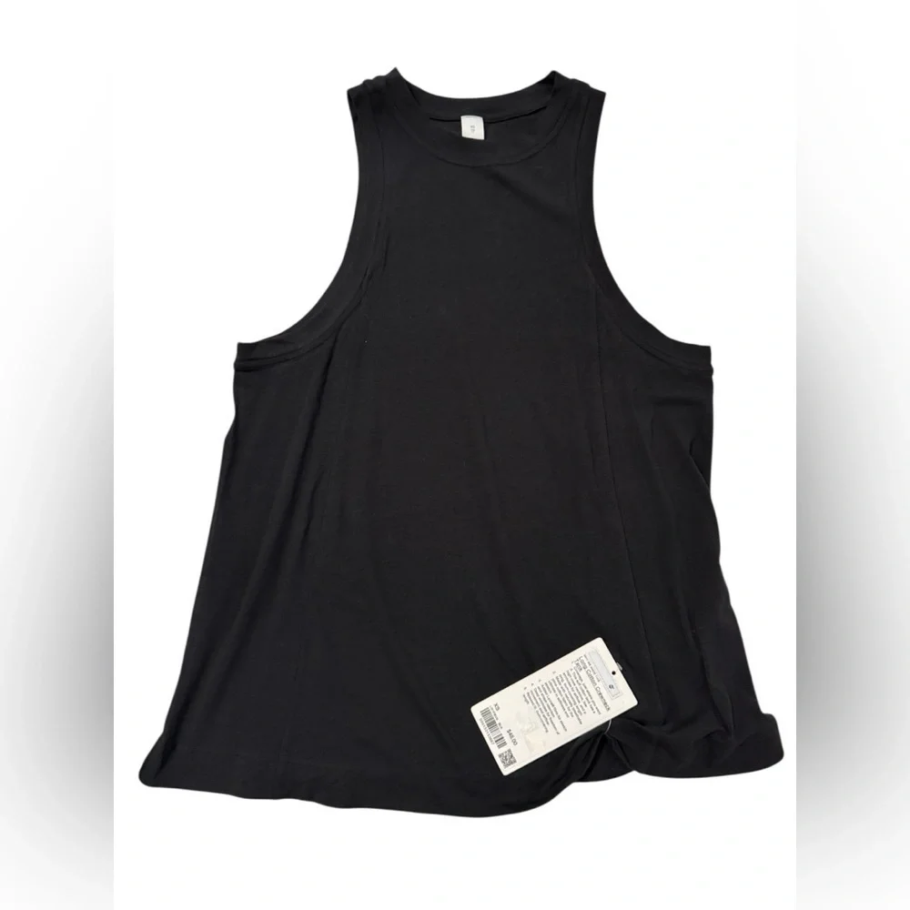 Lululemon Long Cotton Crewneck Tank Top in Black